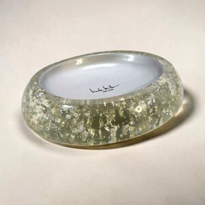 Nicole Miller Lucite Soap Dish Rare Silver Flake New York Vintage Glam Decor